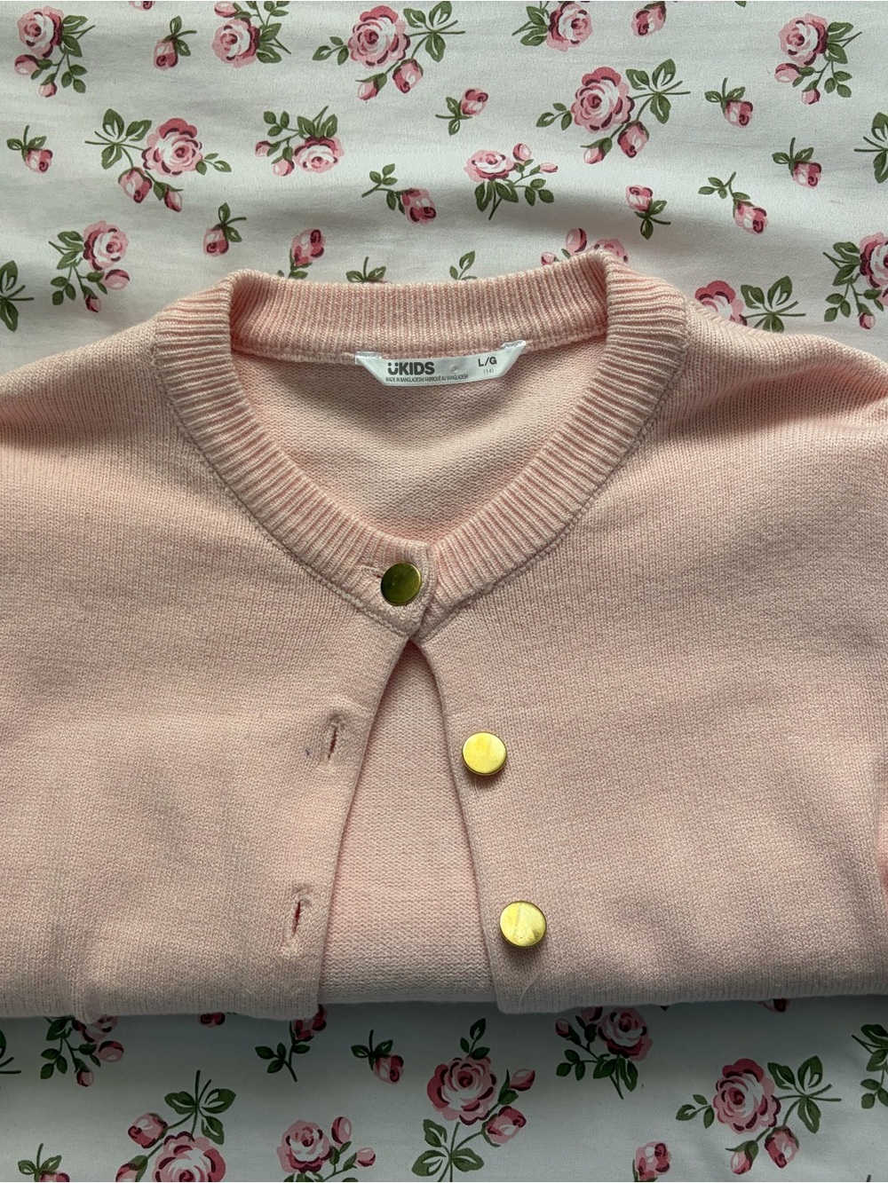 Pastel Pink Button-Front Cropped Cardigan - Picture 4 of 4